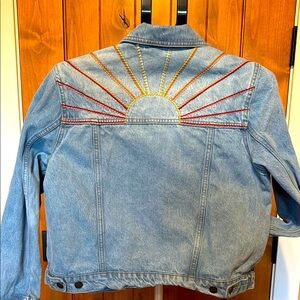 NWOT Marine Layer Light Blue Denim Jacket with 🌅Embroidery